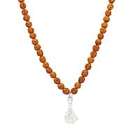 Rudraksha Mala/Chain with Sterling Silver Iyyappa Pendent/Dollar