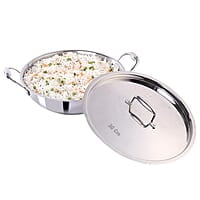 Wonderchef Nigella Tri-ply Stainless Steel 30 cm Kadhai with Lid 4.6 Litre 2.6mm Thickness