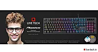 Live Tech KB 08 Mechanical Keyboard – RGB Backlit features customizable lighting, tactile switches for enhanced typing experience, and durable design. Perfect for gamers and typists alike!