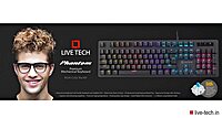Live Tech KB 08 Mechanical Keyboard – RGB Backlit features customizable lighting, tactile switches for enhanced typing experience, and durable design. Perfect for gamers and typists alike!