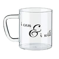Borosil Classic I Will Mug, 305 ml, Transparent