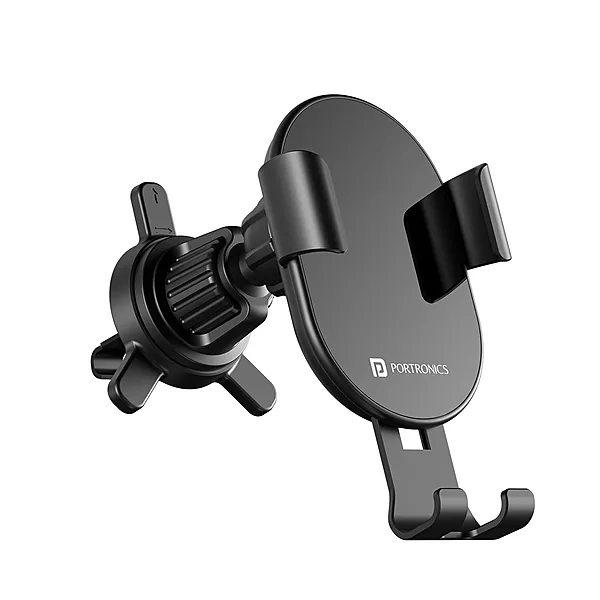 Portronics Charge Clamp 4 Wireless Car Charger – 15W Fast Charging   | Black | 1 Year Warranty