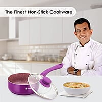 Wonderchef Royal Velvet 18cm Sauce pan with Glass Lid  3 mm thick  2 litres