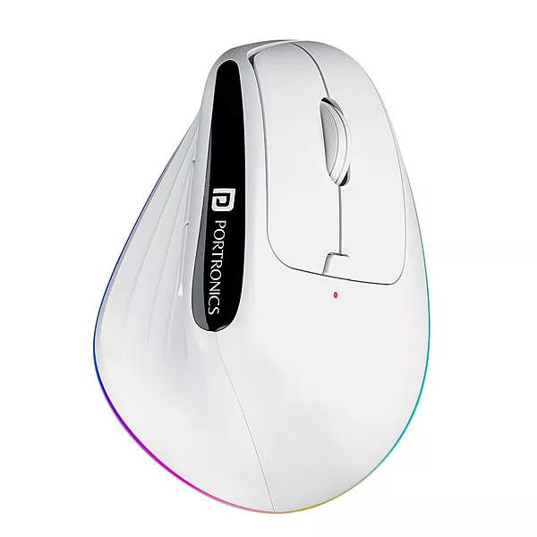 Portronics Toad Ergo 3 Black Mouse – Wireless, RGB, 2400 DPI, ergonomic design for comfort, customizable buttons, high precision tracking, perfect for gaming and productivity, sleek, appearance.