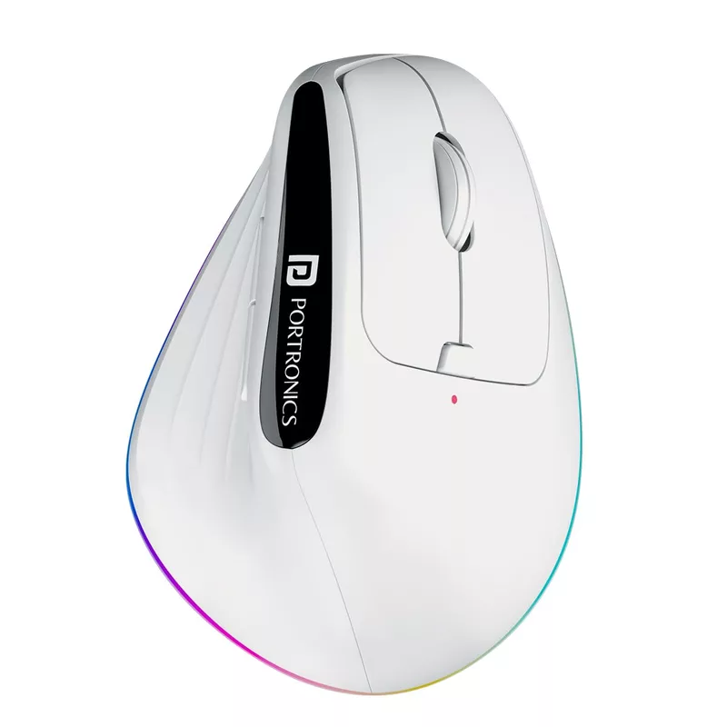Portronics Toad Ergo 3 Black Mouse – Wireless, RGB, 2400 DPI, ergonomic design for comfort, customizable buttons, high precision tracking, perfect for gaming and productivity, sleek, appearance.