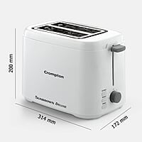 Crompton SunBrown Deluxe Pop-up Toaster 800W with Removable Crumb Tray 7 Browning Levels with Reheat