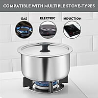 Borosil Cookfresh Tri-ply Stainless Steel Tope with Lid, Induction Friendly, 3.5 L, 20 cm Dia