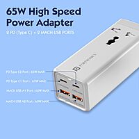 Portronics Volt 65 – A 65W 5-in-1 power strip with AC outlets, USB ports, and fast charging. Perfect for home, office.