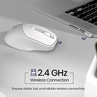 Portronics Toad 35 Wireless Mouse – 2.4GHz Wireless | Adjustable Sensitivity | USB Receiver | Ergonomic Design | For Laptop, Desktop, PC, Mac | White