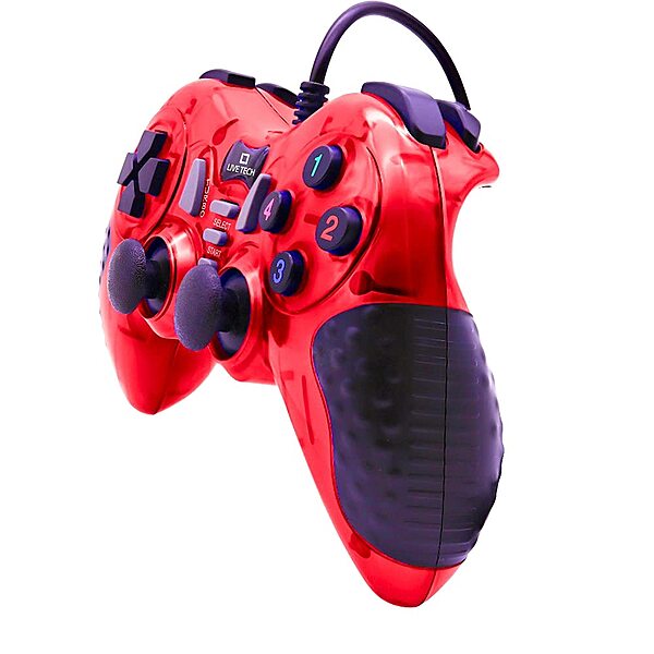 Live Tech Shout Gamepad Wired USB PC Controller Dual Shock Supports W7/W8/W10 with 1.8M Cable (Blue)