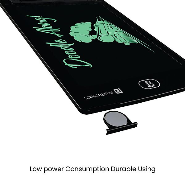 Portronics POR 1383 RuffPad 8.5E LCD Writing Pad – 8.5 Inch, Re-Writable, Safety Lock, Black