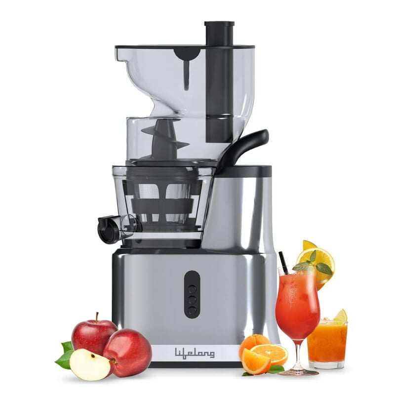 Lifelong Cold Press Juicer Blender 200 W, Slow Juicer Cold Pressed - Fruit & Vegetable Juicer