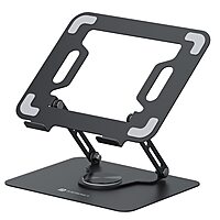 Portronics K9 Laptop Stand – Black, Adjustable & 360° Ergonomic