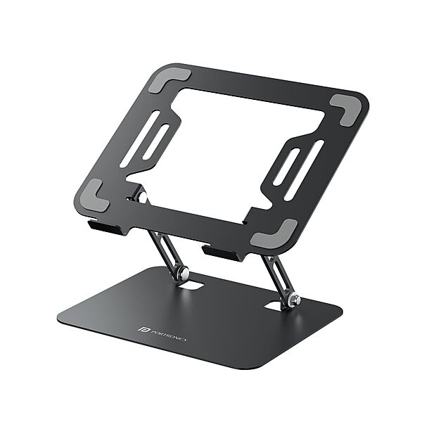 Portronics My Buddy K3 PRO Laptop Stand – Metal Build | Foldable Design | Grey | 1 Year Warranty