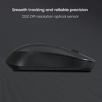 Portronics Toad 13 Wireless Mouse – 2.4GHz| USB Nano Receiver | Black | 1 Year Warranty