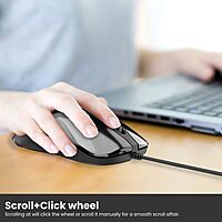 Portronics Toad 26: Wired Mouse featuring 1500 DPI for precision and a smooth scroll wheel for easy navigation. Ideal for work and gaming, it combines comfort with functionality in a sleek design.
