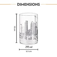 Borosil Artisan Roma 295 ml 6 pcs Set Transparent Drinking Glass |Borosilicate Glass Tumblers for Water, Cold Drinks, Juice| Flame Proof, Microwave & Dishwasher Safe | for Daily use & Gifting