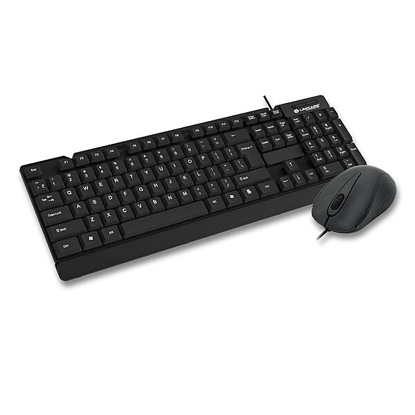 Lapcare LWC-003 Wired Combo – Full-Size Keyboard & Optical Mouse | USB Plug & Play | Ideal for Office & Home Use