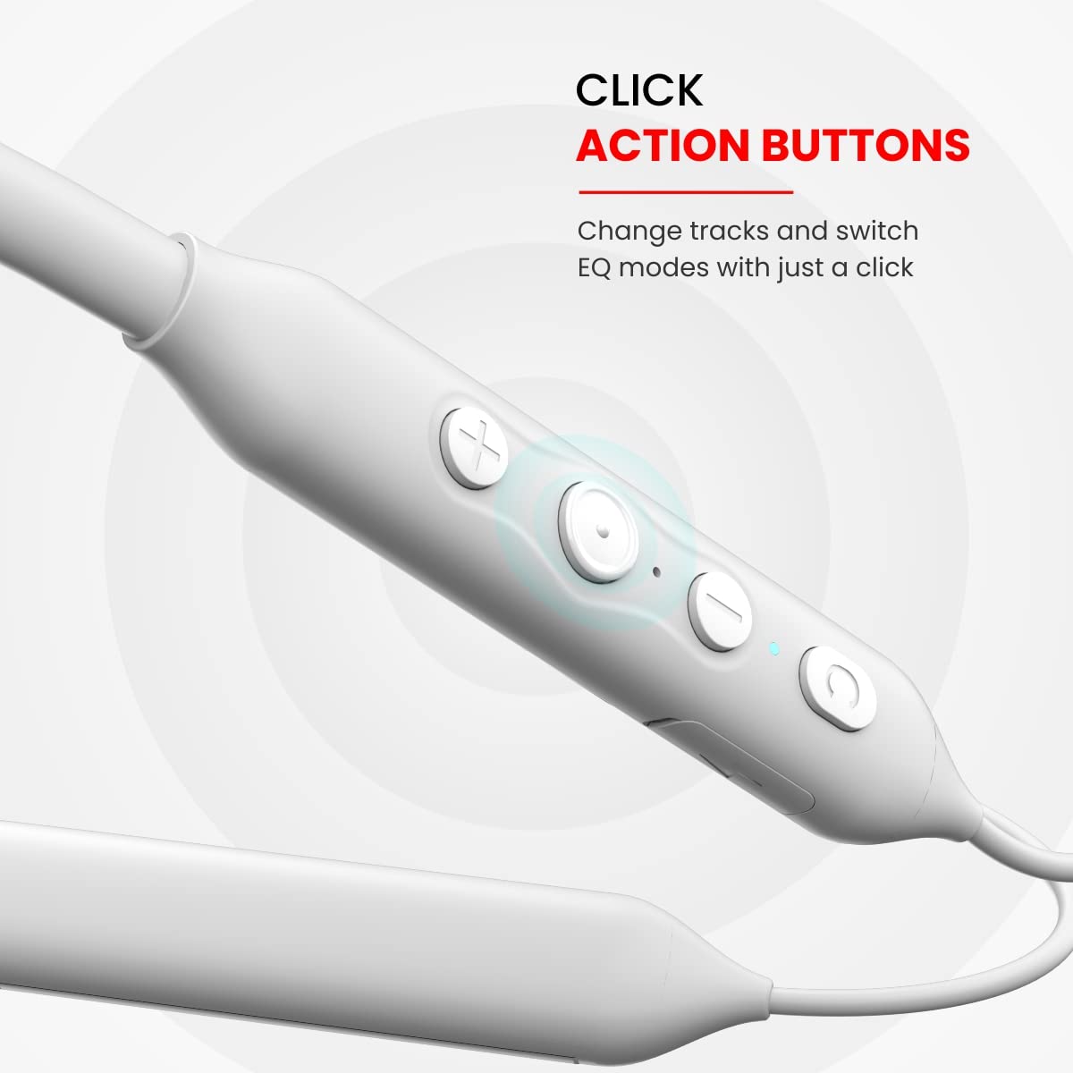 Portronics Harmonics Z5 – Bluetooth Headset, 33Hrs Playtime, Crisp Sound, Comfortable Fit, Sleek Design, Ideal for Music & Calls, Easy Controls, Lightweight, Perfect for Daily Use, White Color.