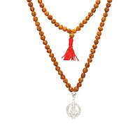 Rudraksha Mala/Chain with Sterling Silver Iyyappan Pendent/Dollar
