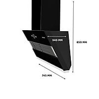 Faber 75 cm 1200 m3/hr Slant, Filterless Auto Clean Chimney talian Design (HOOD VERTIGO FL SC AC BK 75