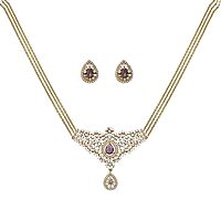 Elegant Gold Plated Link Chain with Pendant