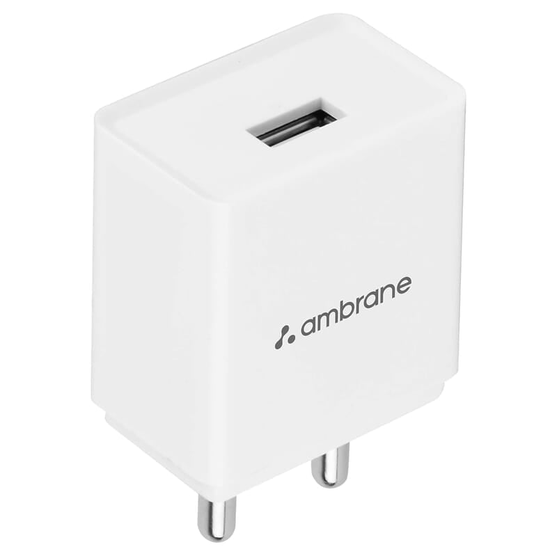 Ambrane 10.5W USB Mobile Charger Adapter, Compatibility with Android & Other USB Enabled Devices, Multi-Layer Protection, Made in India Wall Charger Adapter, BIS Certified