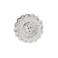 Sterling Silver Agarbatti Stand Lotus Design Incense Dhoop Sticks Holder