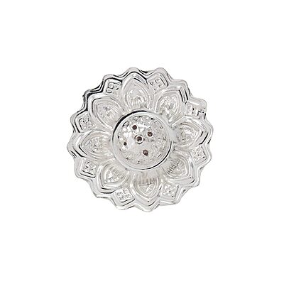 Sterling Silver Agarbatti Stand Lotus Design Incense Dhoop Sticks Holder