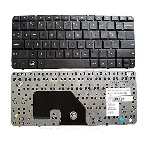 HP CQ10 laptop keyboard offers a compact layout, responsive keys, function keys, and a numeric keypad for efficient typing.