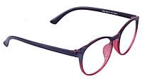 Unisex Oversized Round Spectacle Frame. Red & Black Color Frame.