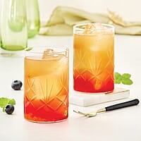 Borosil 350 ml Set of 6 pcs Meadow Vision Transparent Drinking Glass | Borosilicate Glass Tumblers for Water, Cold Drinks, Juice| Flame Proof, Microwave & Dishwasher Safe | for Daily use & Gifting