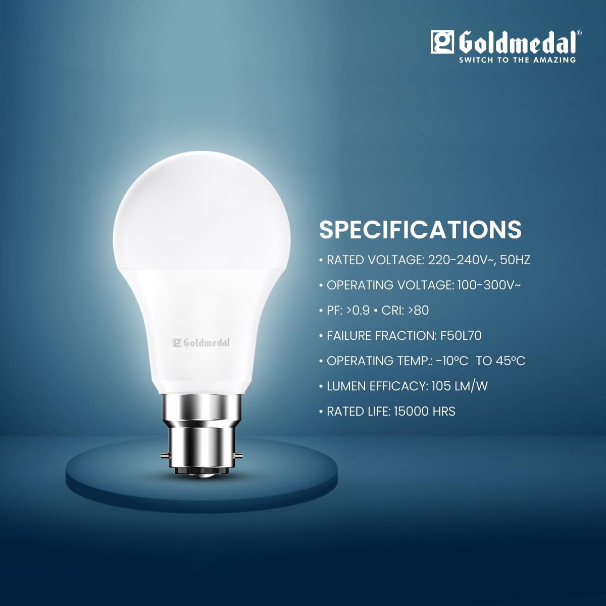 LED Bulb -Warm White (3000K) | 230 Degree Light Coverage | 4kV Surge Protection | High Voltage Protection |
