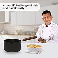 Wonderchef Ebony Hard Anodized Nonstick Sauce Pan 16cm Non Stick Sauce Pan 2L 3.25 mm