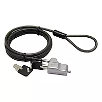 Lapcare LNS‑1803: ultra‑slim nano‑slot security lock with carbon‑steel cable, tubular key mechanism, PVC‑coated 1.8 m length, foam spacer, and 1‑yr warranty