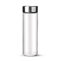 Treo by Milton Borosilicate Crysta Glass Bottle, 500 ml, Brush Steel