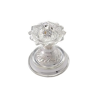 Silver Agarbatti Stand Lotus Design Incense Sticks Holder