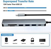 HAMMOK SPARKLE 7-in-1 Type-C Hub! This versatile hub features multiple ports for seamless connectivity, including HDMI, USB-A, and SD card slots, all in a sleek, compact design.