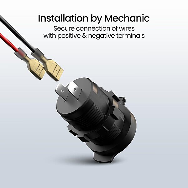 Portronics Spark 51W – Type-C & USB Motorcycle Charger, Fast Charging, Compact & Durable