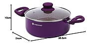 Wonderchef Royal Velvet 24cm Casserole with Glass Lid Virgin Aluminium 3 mm thick 4.5 litres