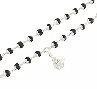 Original Karungali Mala with Silver Ayyappan Pendant β Spiritual Black Wood Mala
