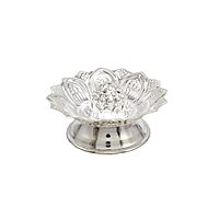 Sterling Silver Agarbatti Stand Lotus Design Incense Dhoop Sticks Holder