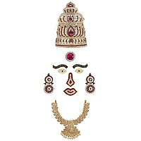 God Ornament Gold Plated Amman Face/Mugam,Crown/Kireedom and Attigai/Necklace GP