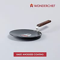 Wonderchef Ebony Roti Tawa 25cm Non Stick Tawa 4..88 mm Wooden Handle