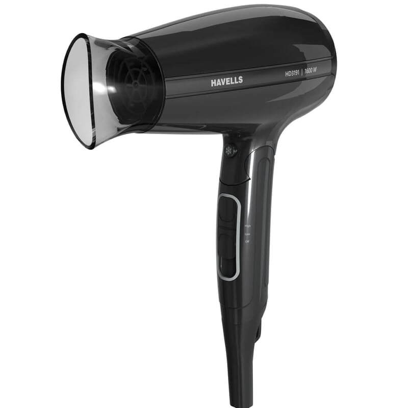 Havells 1600W Unisex Foldable Hair Dryer 2 Heat Settings With Cool Shot (Hot/Warm) Effortless Hair Styling