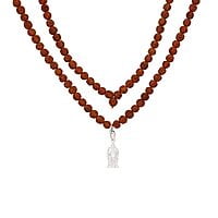 Rudraksha Mala With Sterling Silver Murugan Pendent/Dollar