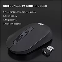 Portronics Toad 13 Wireless Mouse – 2.4GHz| USB Nano Receiver | Black | 1 Year Warranty