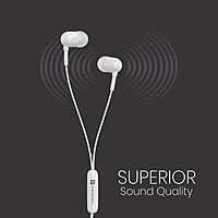 Portronics Conch Sigma A – 3.5mm Earphones with Mic, featuring a sleek white design, delivering clear sound quality and comfortable fit for an enhanced audio experience on the go.