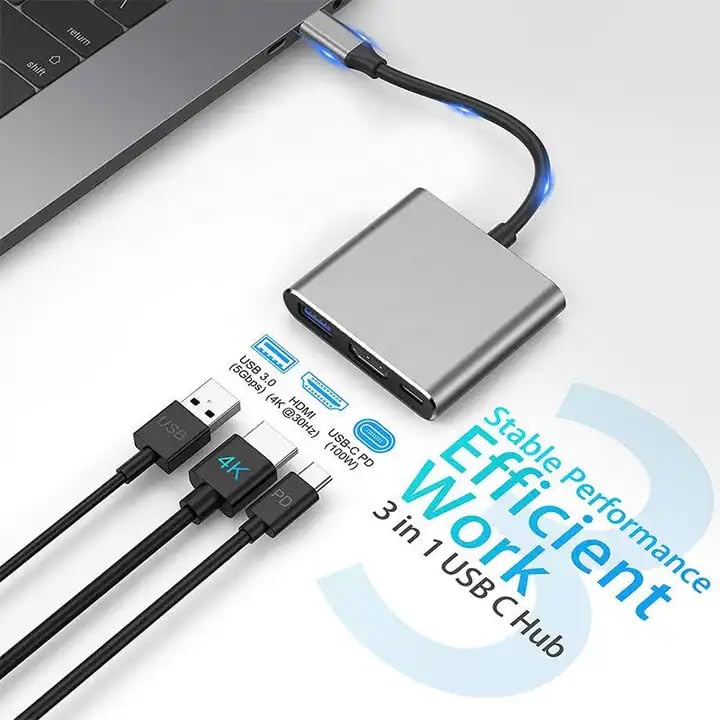 HAMMOK ZEST Type-C 3-in-1 HDMI USB PD Adapter! Connect your devices seamlessly with HDMI output, USB PD charging, and USB data transfer. Compact, portable, and perfect for on-the-go!
