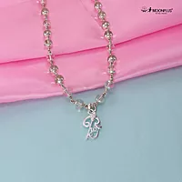 Silver Sphatika Mala with Om Pendant
